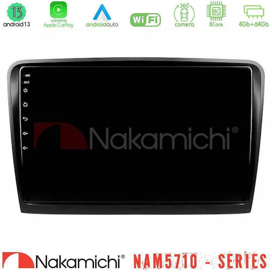 Nakamichi Ηχοσύστημα Αυτοκινήτου για Skoda Superb 2008-2015 (Bluetooth/USB/WiFi/GPS/Apple-Carplay/Android-Auto) με Οθόνη Αφής 10"
