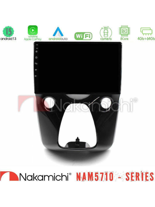 Nakamichi Car Audio System for Peugeot 108 / 107 Toyota Aygo Citroen C1 2014-2021 Bluetooth USB Wi-Fi GPS Apple CarPlay Android Auto with 10 Inch Touch Screen