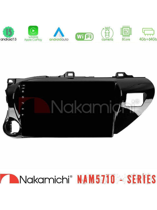 Nakamichi Car Audio System for Toyota Hilux 2017-2021 Bluetooth USB WiFi GPS Apple CarPlay Android Auto with 10" Touch Screen
