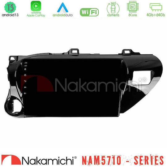 Nakamichi Car Audio System for Toyota Hilux 2017-2021 Bluetooth USB WiFi GPS Apple CarPlay Android Auto with 10" Touch Screen