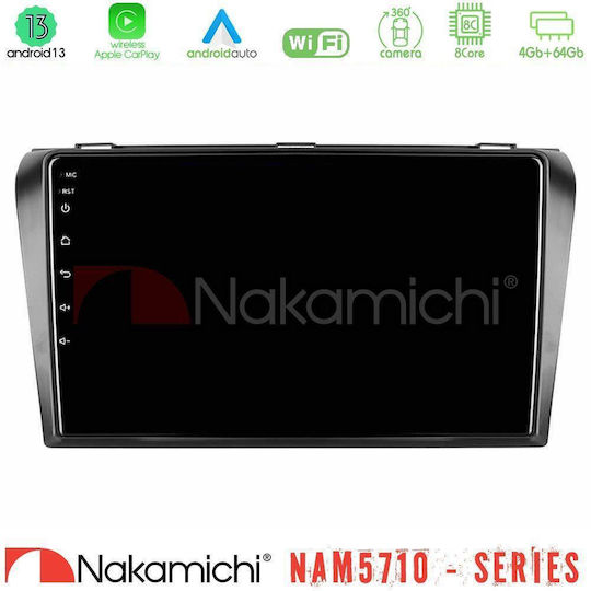 Nakamichi Car Audio System for Mazda 3 2004-2009 with A/C Bluetooth USB WiFi GPS Apple CarPlay Android Auto with 9" Touch Screen