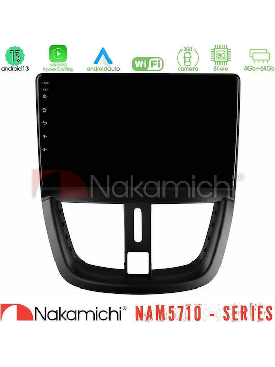 Nakamichi Car Audio System for Peugeot 207 2006-2012 Bluetooth USB WiFi GPS Apple CarPlay Android Auto with 9" Touch Screen