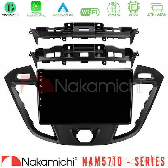 Nakamichi Ηχοσύστημα Αυτοκινήτου για Ford Transit Custom / Tourneo Custom 2013-2018 (Bluetooth/USB/WiFi/GPS/Apple-Carplay/Android-Auto) με Οθόνη Αφής 9"