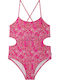 Pepe Jeans Ditsy Παιδικό Μαγιό Ολόσωμο Deep Fuchsia