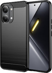 Techsuit Carbon Silicone Black Back Cover (Poco X8 Pro Max)