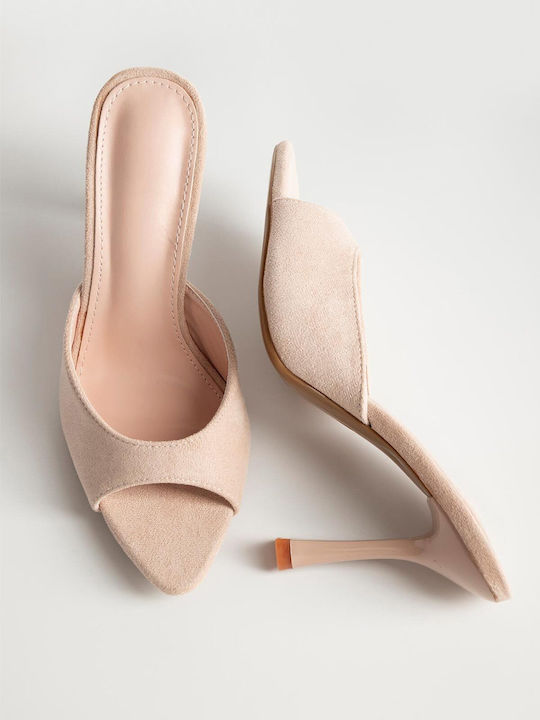 Bozikis Suede Damen Pantoletten mit Dünnem Hoch...