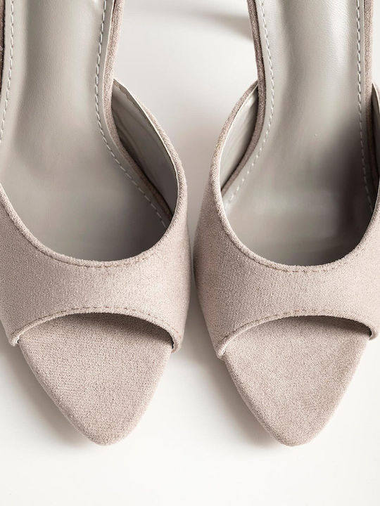 Bozikis Suede Damen Pantoletten mit Dünnem Hoch...