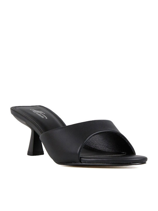 Mules With High Heel In Black Colour