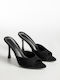 Suede Damen Pantoletten mit Dünnem Hoch Absatz in Schwarz Farbe K26-375-LOLA5272-MAUVRO
