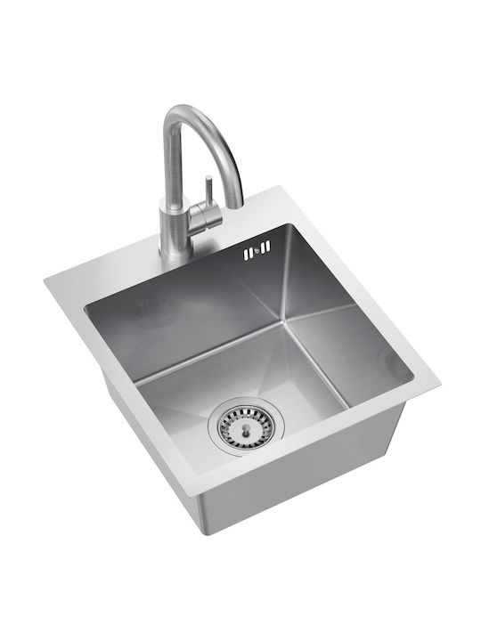MYQ Ένθετος Νεροχύτης Inox με Μπαταρία Μ45xΠ40cm Γκρι