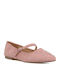 Suede Women's Ballerina Shoes In Pink Colour