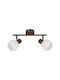Lightex Double Spot with E14 Lamp Adapter in Brown Colour