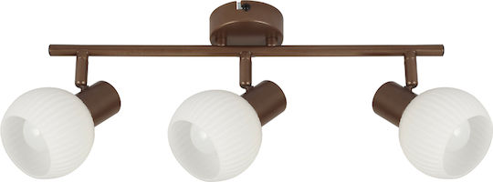 Lightex Spot Triplu Cu Bază De Bec E14 În Culoare Maro Lightex Spot Triplu Cu Bază De Bec E14 În Culoare Maro