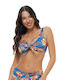 Bikini Σουτιέν D Cup Floral Σκούρο Μπλε
