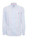 Long Sleeve Cotton Shirt in Narrow Fit Light Blue