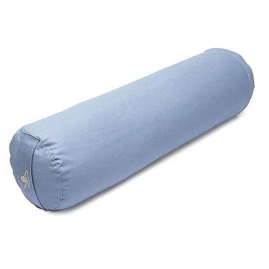 Yoga Bolster Round Yoga Pillow Light Blue Organic Cotton 60x16cm