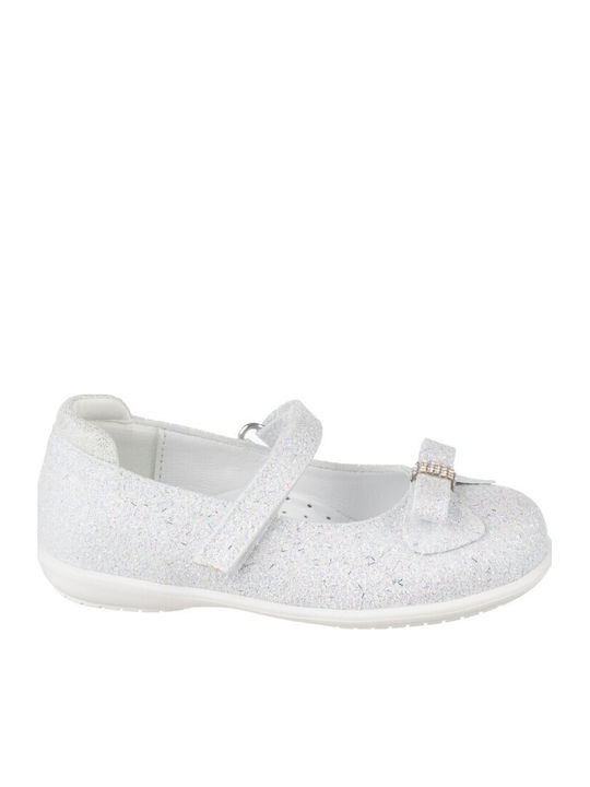 Kids Ballerinas with Hoop & Loop Closure White