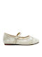 Kids Ballerinas With Hoop & Loop Closure Beige