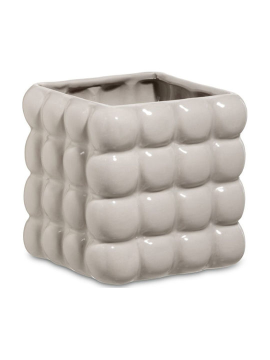 Likò Italia Ceramic Gray Plant Pot 11.5x11.5x11.5cm