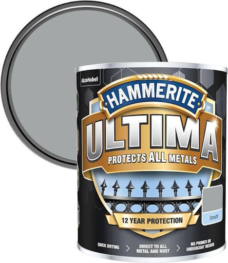 Hammerite Ριπολίνη Νερού Ultima 0.75lt Ανοιχτό Γκρι Ματ