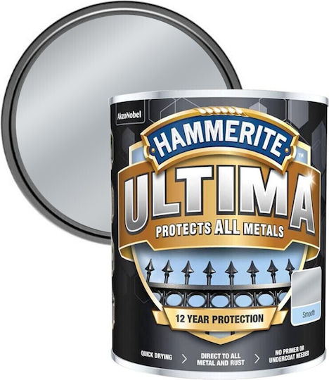 Hammerite Ριπολίνη Νερού Ultima 0.75lt Ασημί Γυαλιστερό
