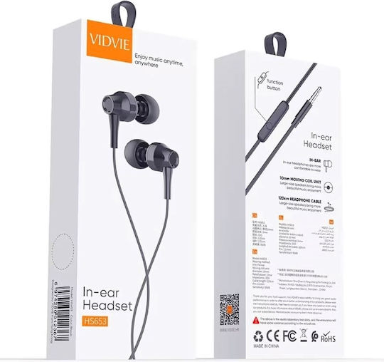Vidvie In-ear Handsfree Earphones with 3.5mm Jack Black