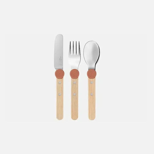 Set Spoon Knife Fork Le Petit Gourmet Coral Opinel