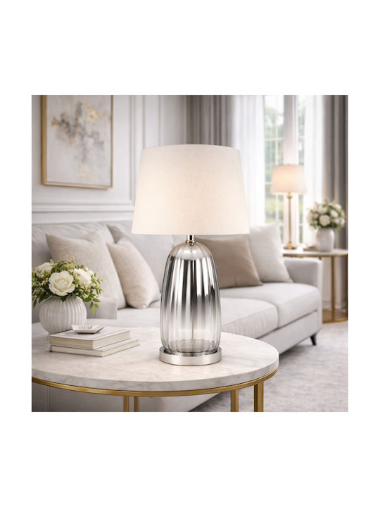 Galifas Glass Table Lamp with White Shade and Base