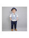 Carousel Baptism Suit with Vest for Boys Navy Blue