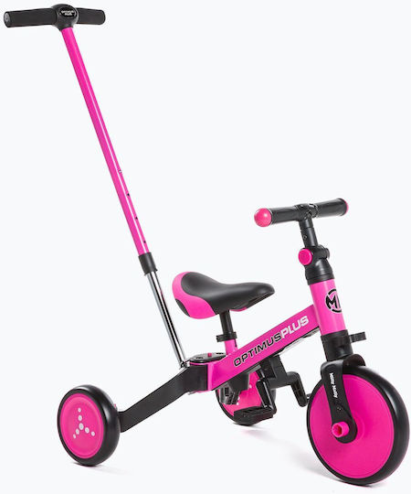 Milly Mally Optimus Plus Convertible with Parental Handle 4 in 1 for 12 Months Pink