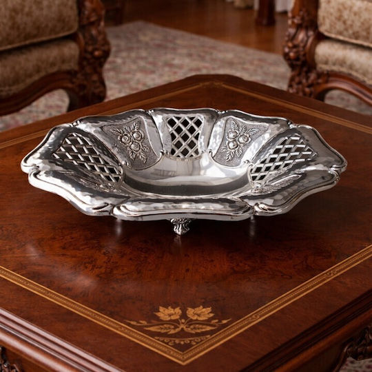 Galifas Decorative Metal Silver Bowl 28x21x8cm