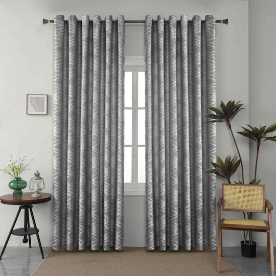 My Home Luxury Perdea Cu Capse Gri 270x280cm