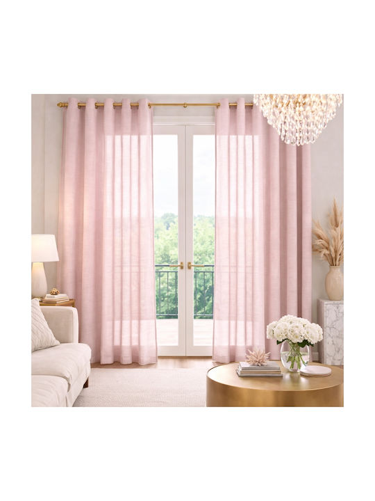 My Home Luxury Perdea Cu Capse Roz 280x270cm