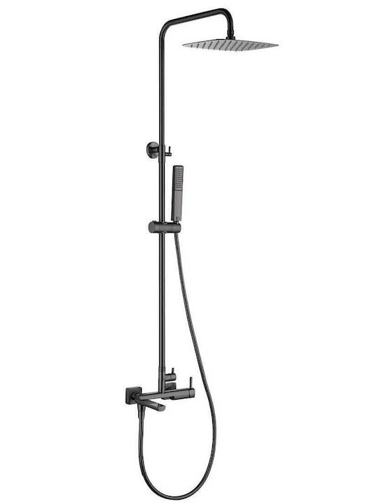 Imex Shower Column with Bathtub Mixer Black