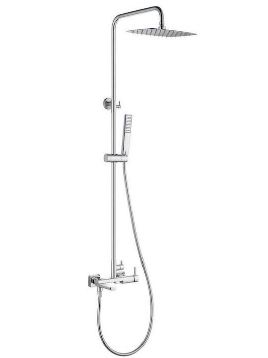 Imex Shower Column with Bathtub Mixer Silver