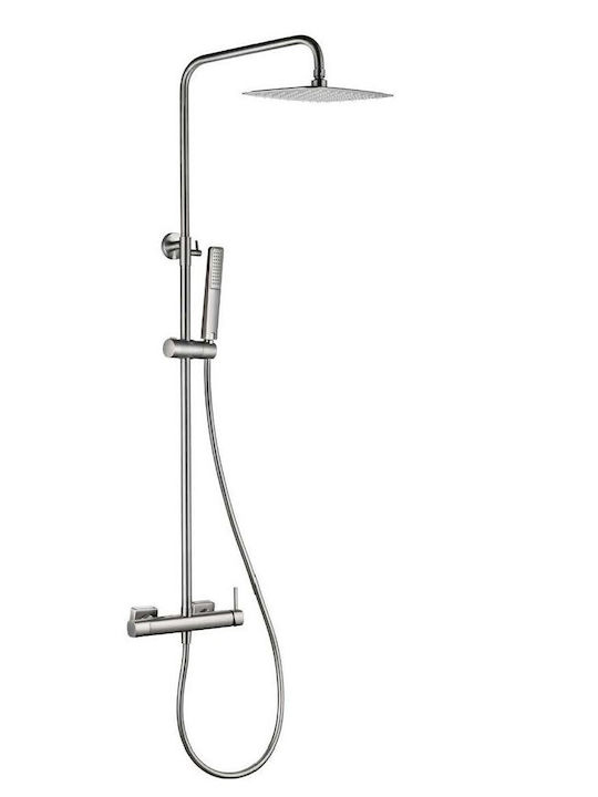 Imex Shower Column with Bathtub Mixer Silver
