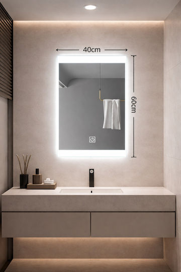 Smart t0211298 Ορθογώνιος Led Αφής 60x40cm