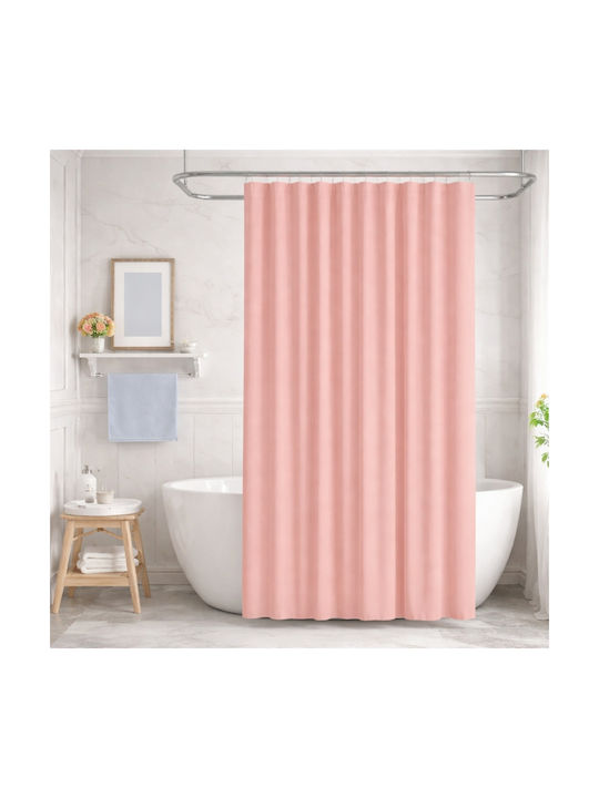My Home Luxury Shower Curtain Fabric 180x180cm Salmon