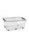 Viosarp Plastic Storage Box with Wheels and Lid 46x72x35.5cm