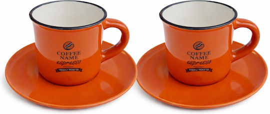 Premium Set Tassen Kaffee Aus Porzellan Rote 190ml 2Stücke