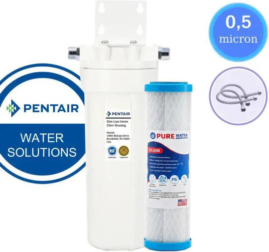 Pentair 2g Slimline Wasserfiltrationssystem mit Wasserhahn und Ersatzfilter 50-0087/CL