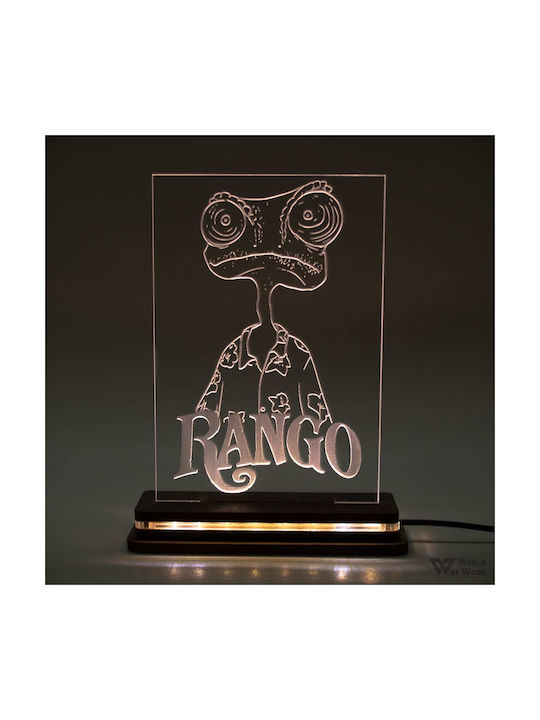 World of Wood Led Kids Decorative Lamp Rango White 20x15cm