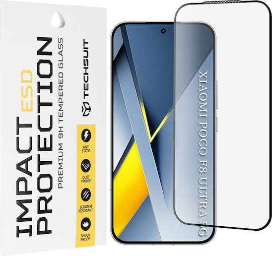 Techsuit Back Cover Tempered Glass 0.3mm Black for Poco F8 Ultra