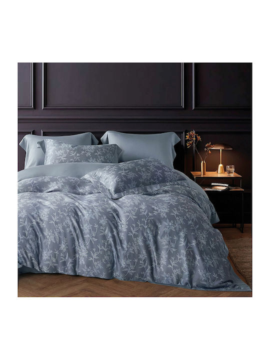 Rythmos Σετ Παπλωματοθήκη 240x260cm Υπέρδιπλη με 2 Μαξιλαροθήκες Γκρι