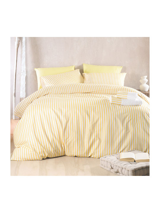 Rythmos Cotton Duvet Cover Set 160x250cm Single with Pillowcase Eloise Yellow