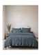 Rythmos Σετ Παπλωματοθήκη 240x260cm Υπέρδιπλη με 2 Μαξιλαροθήκες Γκρι Μπλε