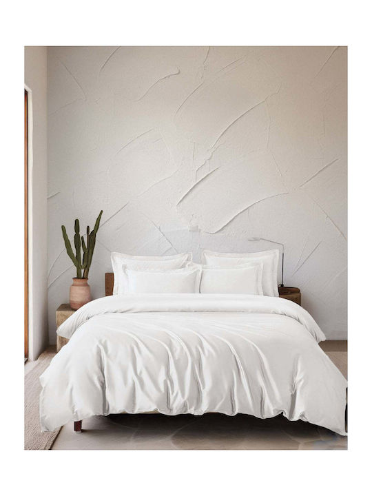 Rythmos Σετ Παπλωματοθήκη 240x260cm Υπέρδιπλη με 2 Μαξιλαροθήκες Πουδρα