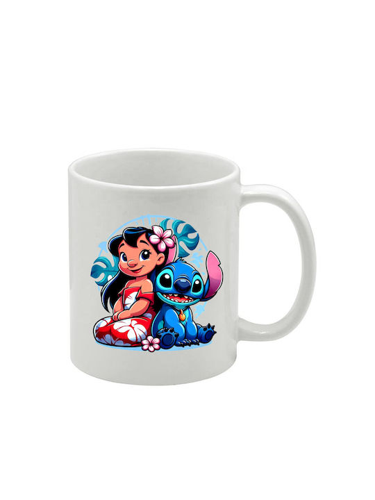 Λευκή Κούπα Lilo&stitch