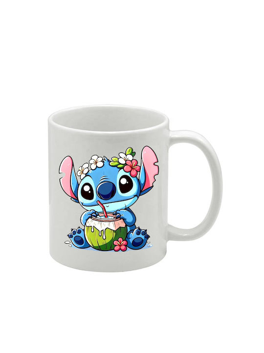 Λευκή Κούπα Lilo&stitch