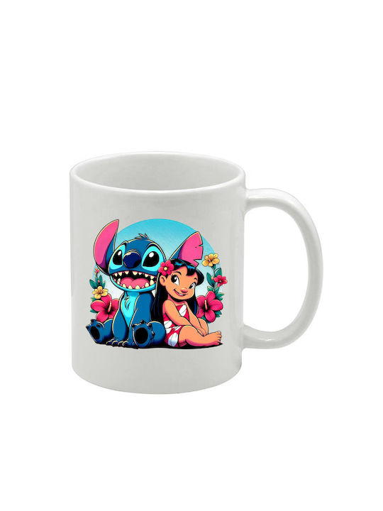 Λευκή Κούπα Lilo&stitch
